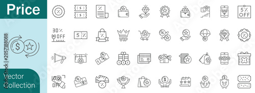 Obraz na płótnie Price icon set