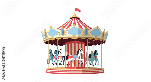 Foto Colorful Carousel with Horses