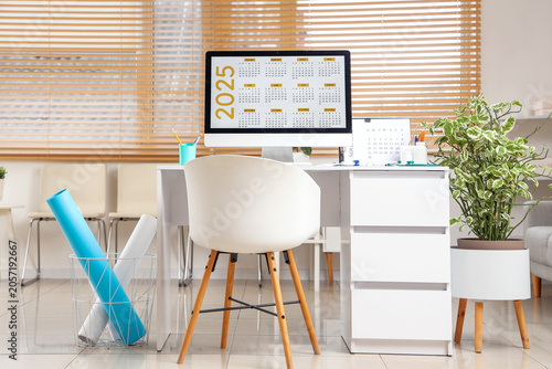 Modern office workspace wit...
