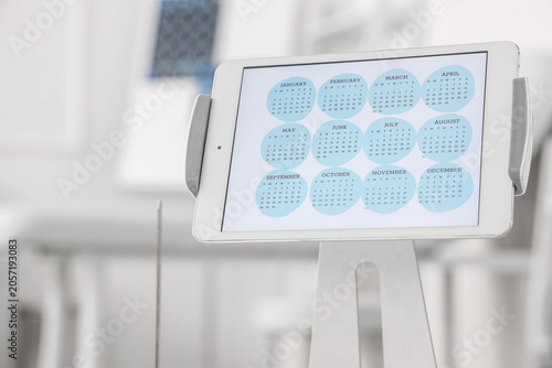 Digital calendar displayed ...