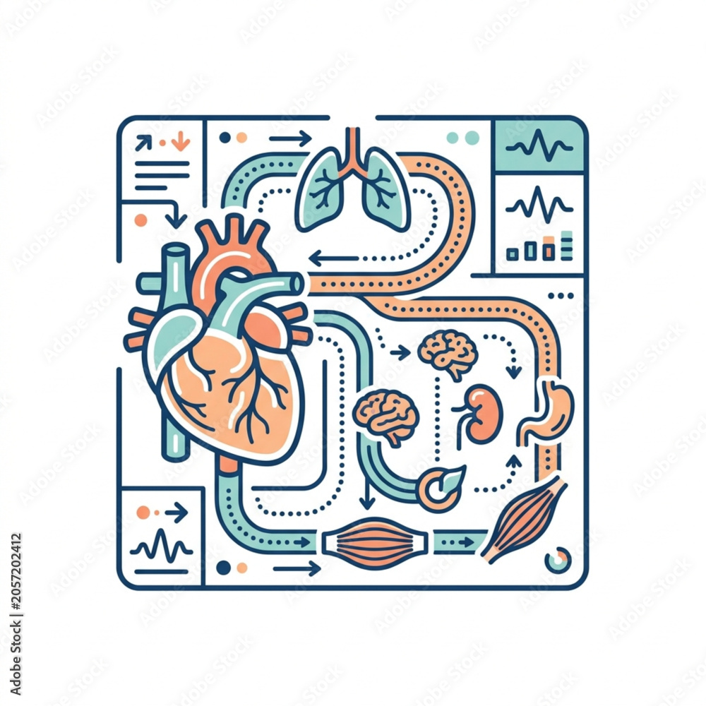 Φωτογραφία Human circulatory system and organs illustration.