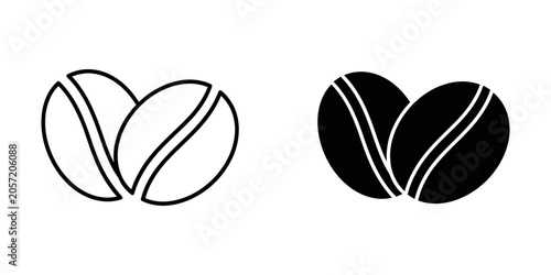 Konstfotografi Coffee bean duo icons for cafe and beverage branding with caffeine beverage espr