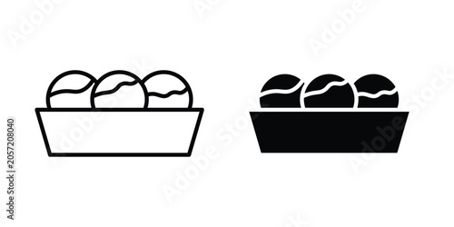 Bild auf Leinwand Takoyaki icon. Symbols for Graphic Designs
