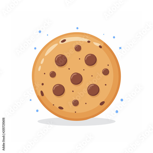Cartoon donut with pink sprinkles on white background