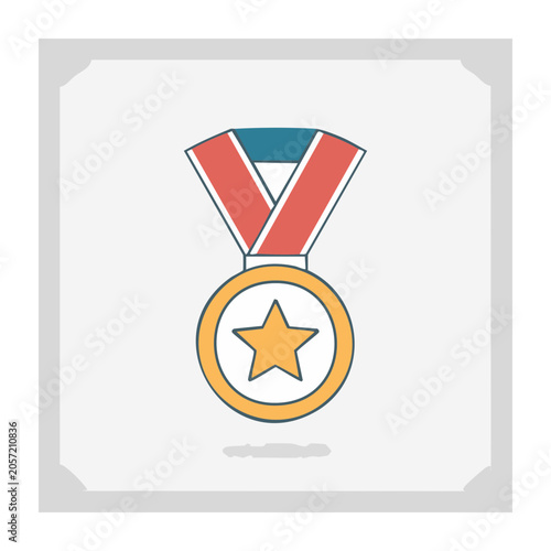 Flat design star award icon