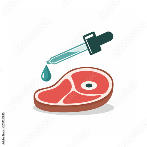 Flat design syringe with vaccine vial vector