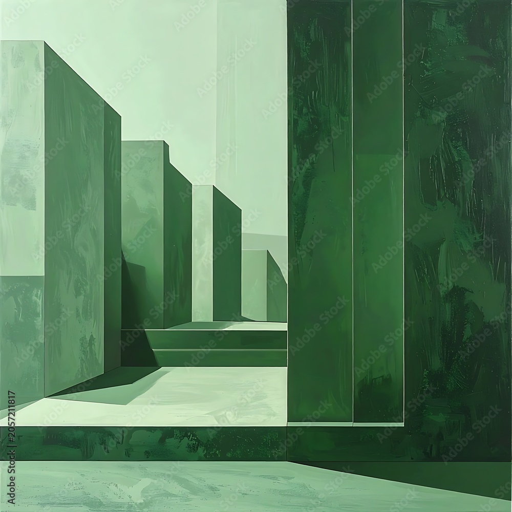 Naklejka premium Modern architecture green concrete structure.