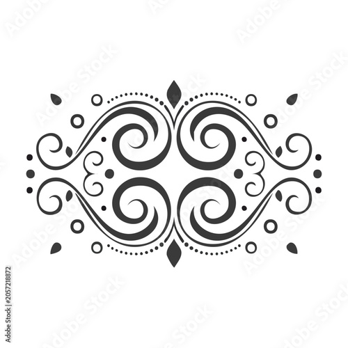 Symmetrical ornamental scrollwork illustration