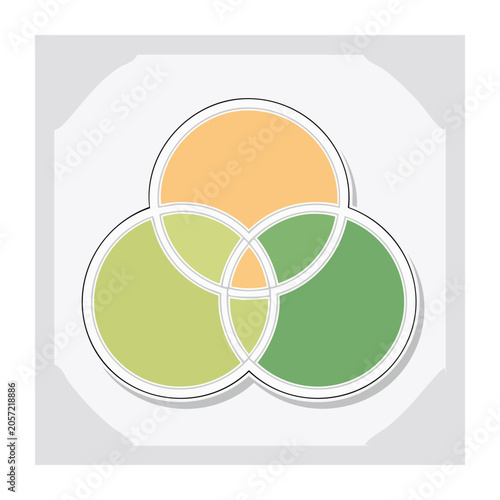 Three Circle Venn Diagram Icon