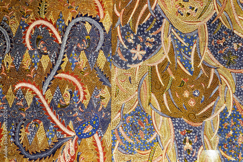 Canvas Print elaborate handcrafted batik pattern from Java - feinste handgemachte Batik aus J