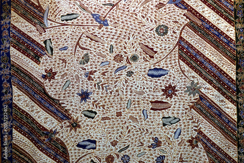 Εκτύπωση καμβά elaborate handcrafted batik pattern from Java - feinste handgemachte Batik aus J