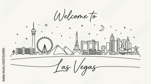 Las Vegas Skyline Illustration: Welcome to City of Lights
