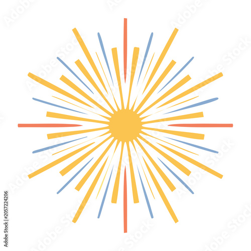 Flat design sunburst vector icon