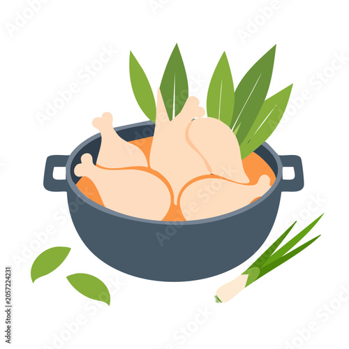 Flat design vector avocado with leaf