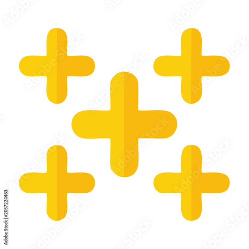 Yellow cross symbol flat design