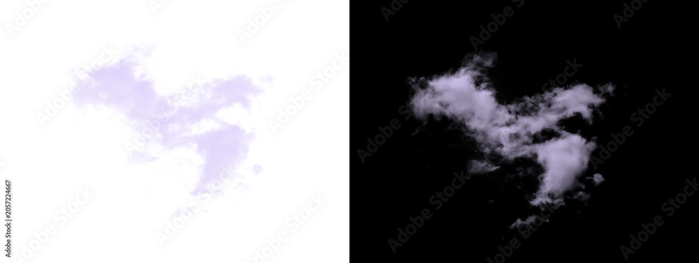 Fototapeta premium Abstract Shaped Purple Lavender Cumulus Cloud Isolated Cutout