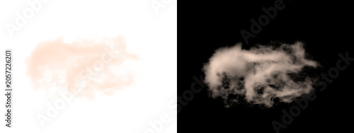 Bild auf Leinwand : Light brown beige cloud smoke volumetric on white and black