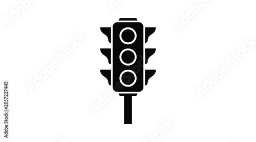 Traffic light silhouette against a white background