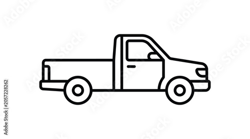Pickup Truck Line Drawing Silhouette vehicle transportation