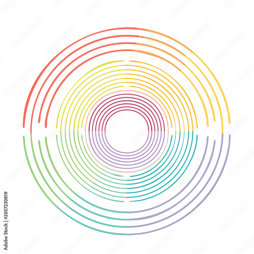 Fototapeta premium Minimalist colorful spiral pattern vector
