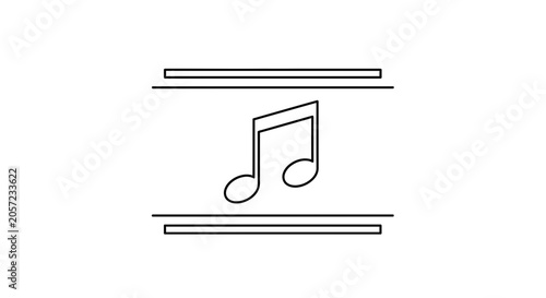 Musical Note Icon on White Background