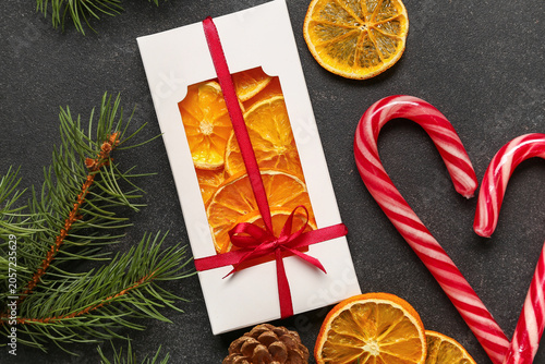 Gift box with dried orange ...