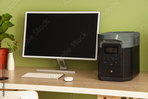 Workplace with computer and...