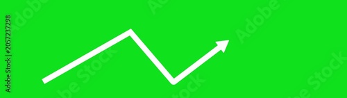 Rising financial growth trend arrow on vibrant green background, dynamic business success animation