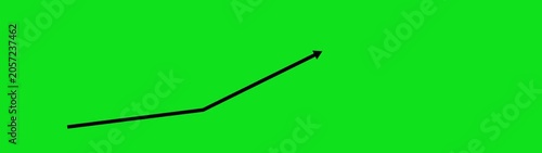 Dynamic rising arrow growth trajectory on vibrant green background, business success concept