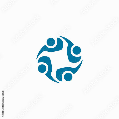 Teamwork Icon Logo Design Template.