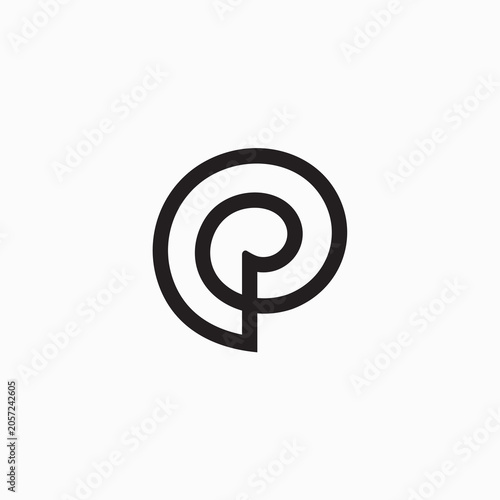 Abstract brain logo illustration. Modern abstract vector logo brain line icon.