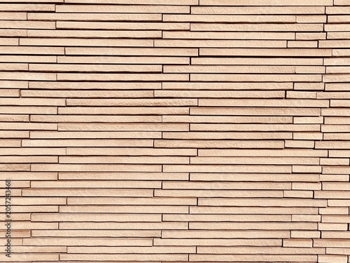 Modern horizontal tan brick wall texture background for architecture