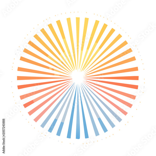 Flat design sunburst vector pattern