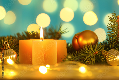 Warm christmas holiday cand...