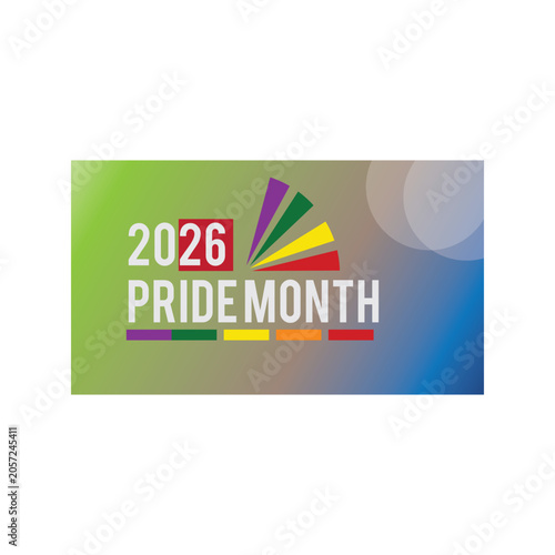 Happy Pride Month Banner with Rainbow Colors and LGBTQ Celebration
