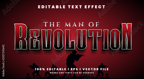 Canvastavla Editable revolution 3d text effects, modern colors.