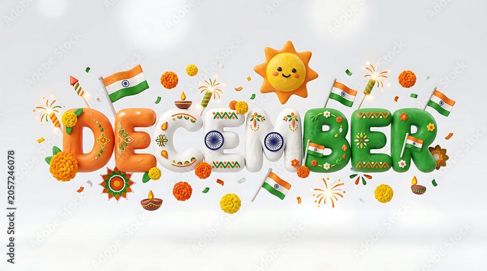 Fototapeta premium Festive decorative celebration of India with colorful elements symbolizing joy and unity for complete seasonal cheer