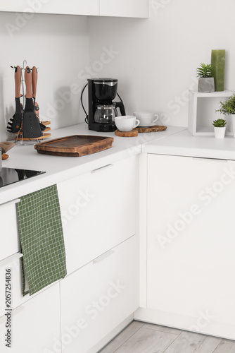 White kitchen counter with ...