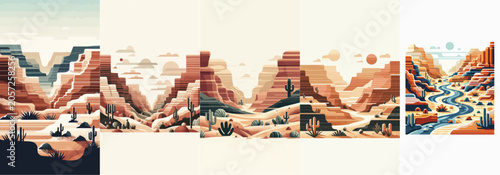 Foto Vector of a desert canyon landscape