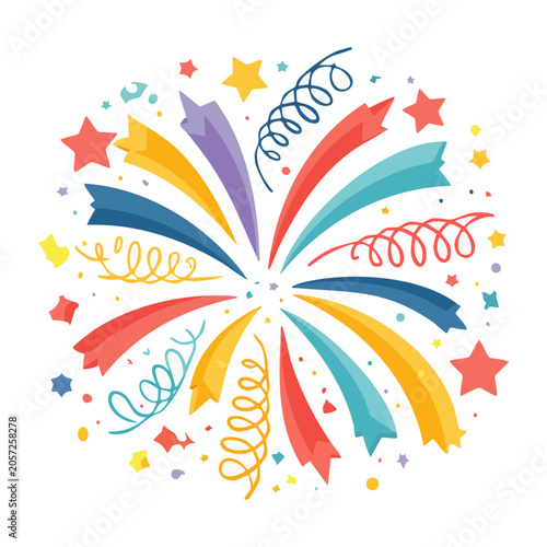 Colorful abstract star ribbon pattern