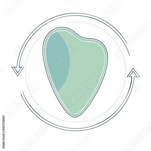 Teal heart icon isolated on white