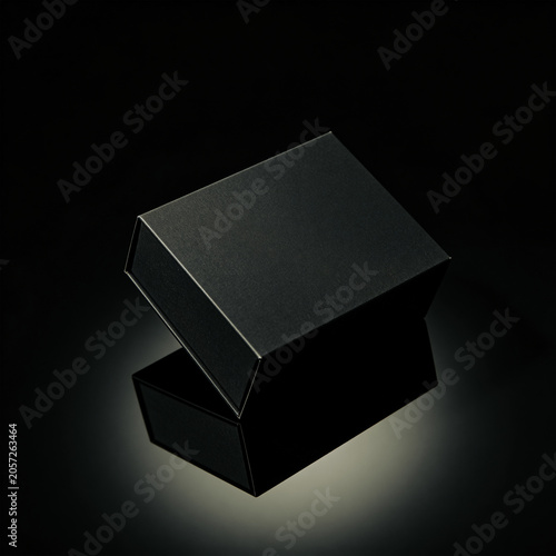 Black Box Mockup with Product Label Display