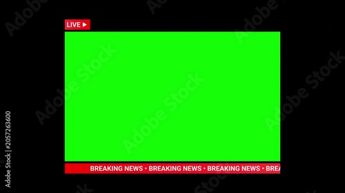 Live breaking news broadcast lower third template with green screen