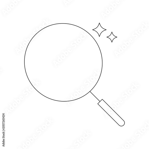 AI Search Line Icon, Smart Search Magnifying Glass Vector Symbol / AI検索 ラインアイコン