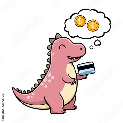 Cartoon pig holding smartphone with cloud