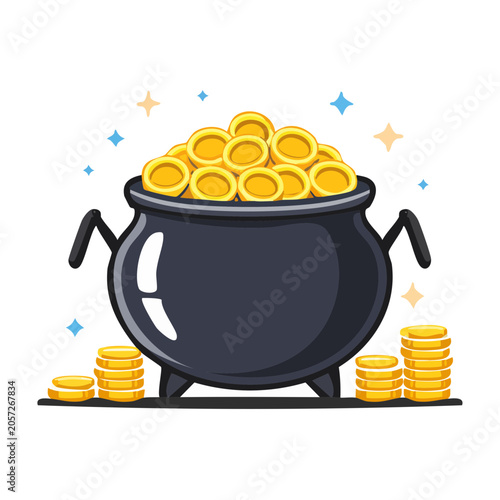 Flat design cookie jar with cookies and stars
