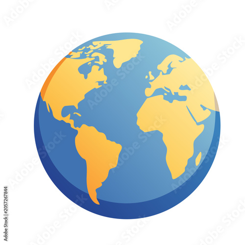 Flat design globe vector illustration