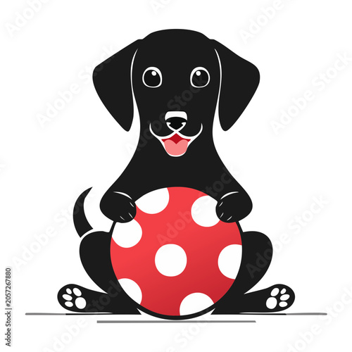 Flat design panda icon isolated