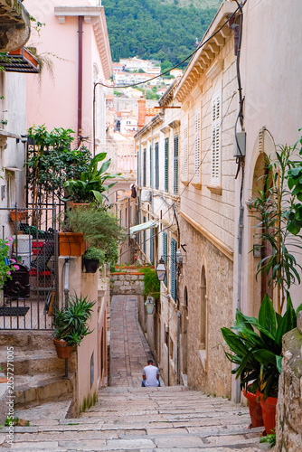 Photography Cobbled stone street, laneway and alleys in Dubrovnik old town, Croatia