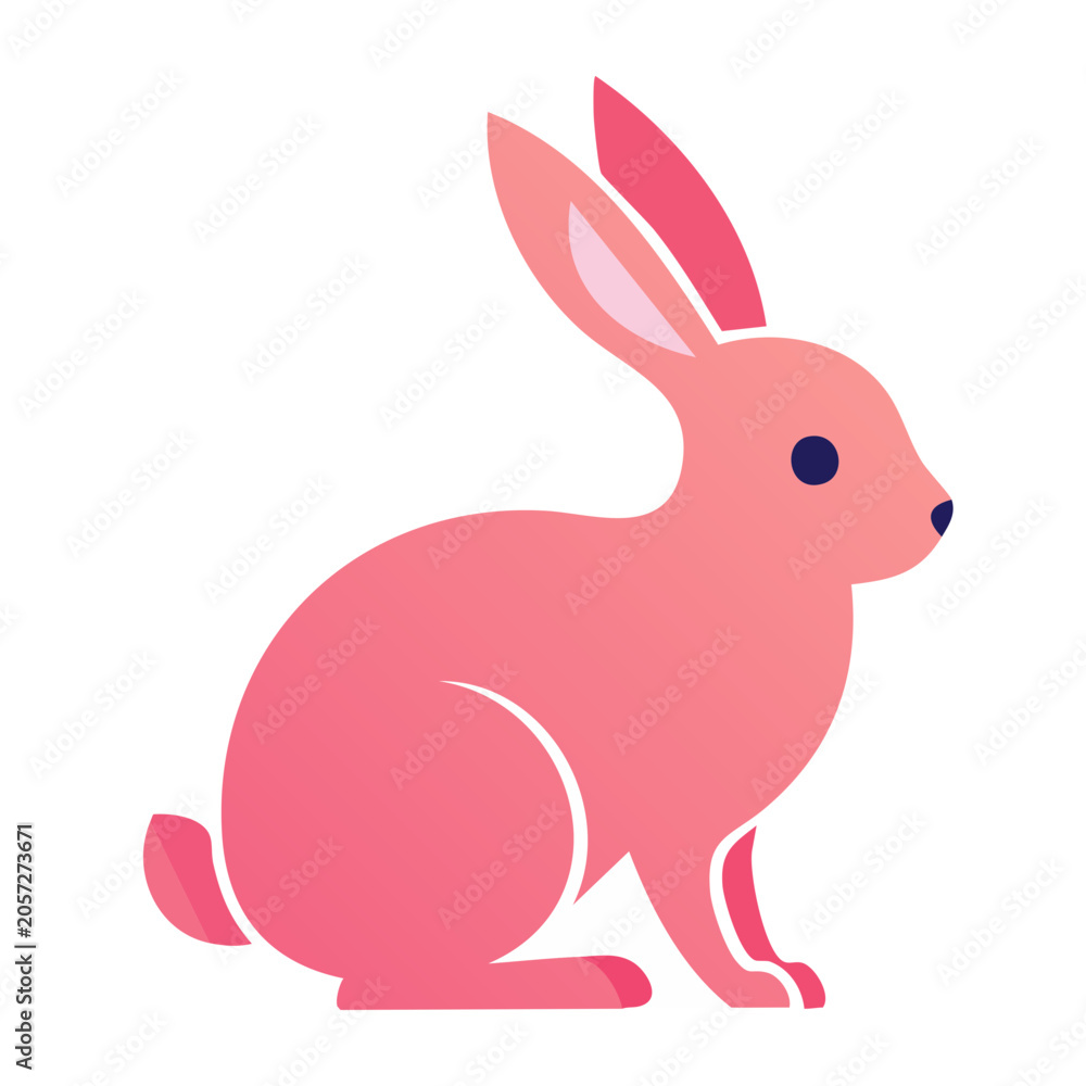 Fototapeta premium Pink cartoon pig vector illustration